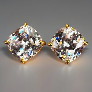 Stunning KBL Goldtone Clear Bling Stud Pierced Earrings